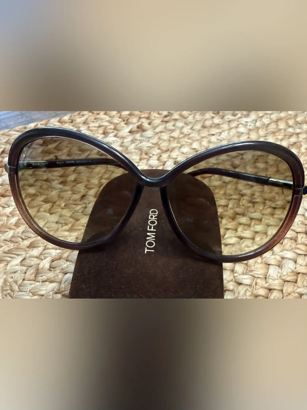 Tom Ford Clothide Women’s Purple Brown Gradient Oversized Sunglasses TF162